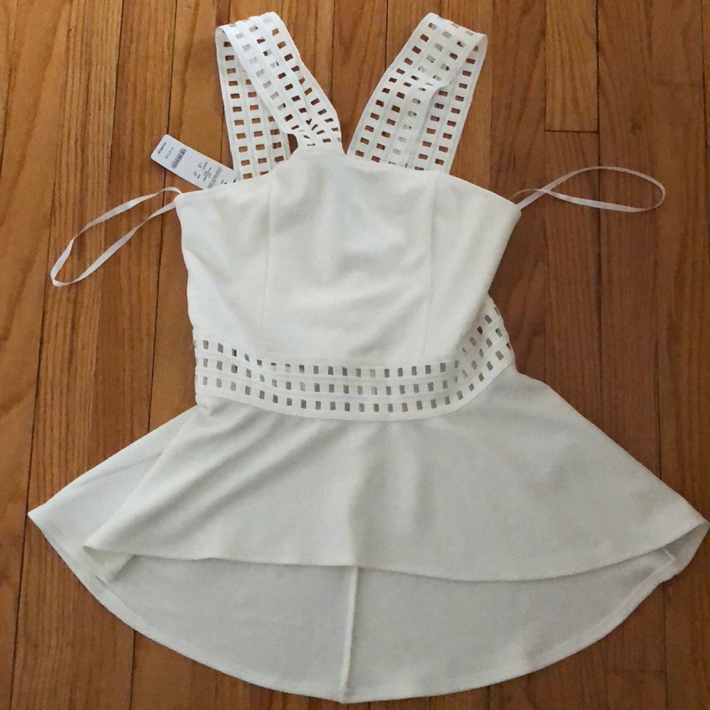 White Peplum Top
